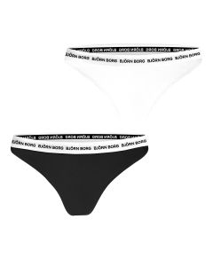 Bjorn Borg Dames String 2Pack CORE LOGO Zwart MP002