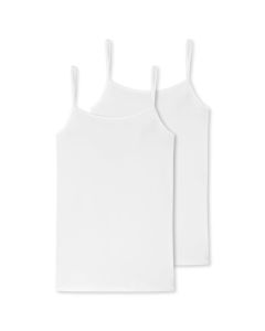Schiesser Dames Spaghetti Hemd 95/5 Organic 2Pack Wit