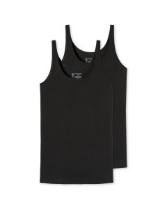 Schiesser Dames Hemd 95/5 Organic 2Pack Zwart