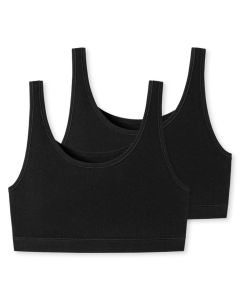 Schiesser Dames Bustier 95/5 Organic 2Pack Zwart