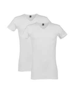 Alan Red V-Shirt Oklahoma Long 2Pack White