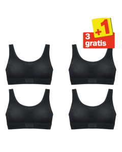 Sloggi Double Comfort Top 4 pack Zwart 3+1 Gratis