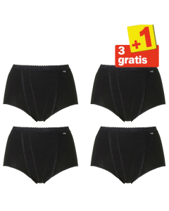 Sloggi Control Maxi 4 pack Zwart 3+1 Gratis
