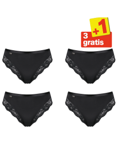 Sloggi Romance Tai Slip 4 pack Zwart 3+1 Gratis