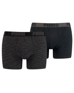 Puma Boxershort 2 pack Birdfeet Stripe Black Combo