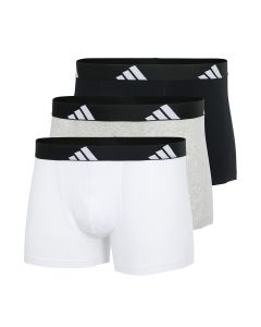 Adidas Heren Short Active Flex Cotton 3Pack Zwart Wit Grijs