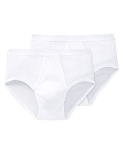 SCHIESSER Heren Sports Brief Original Classic Dubbel rib 2Pack Wit