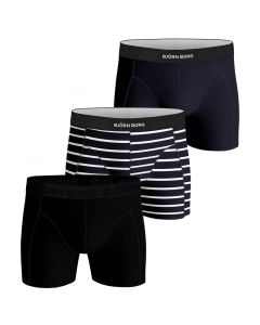 Bjorn Borg Boxershorts 3Pack Solid Sammy Shorts BB SINGLE STRIPE Black Beauty