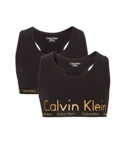Calvin Klein meisjes 2pack bralette zwart & goud