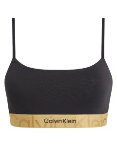 Calvin Klein Modern Cotton Unlined Bralette Black Gold UB1