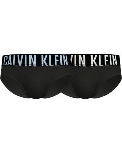 Calvin Klein Ondergoed Men HIP BRIEF 2PK 1QI BLACK W. RAIN DANCE/ IVORY