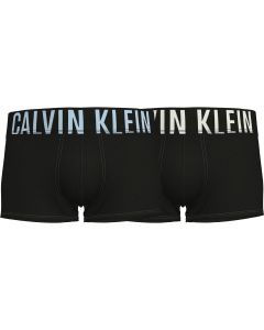 Calvin Klein Ondergoed Men LOW RISE TRUNK 2PK 1QI BLACK W. RAIN DANCE/ IVORY