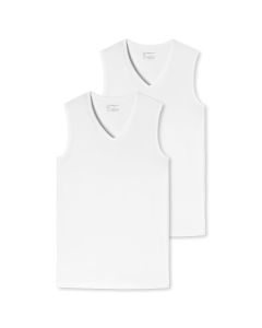Schiesser Tank Top V-neck 95/5 Organic 2Pack Wit