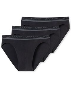 SCHIESSER Uncover Heren Midi Slip 3Pack Zwart