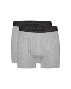 Ten Cate Heren Basics Classic Shorts Cotton Stretch 2Pack Light Grey Melee