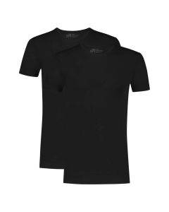 Ten Cate Heren Basics T-shirt Cotton Stretch 2Pack Zwart
