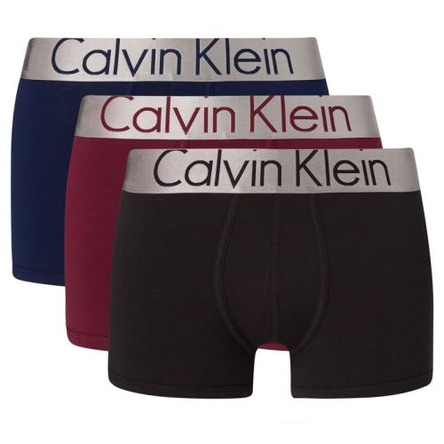 Calvin Klein Ondergoed 3Pack Rood Blauw Zwart Gouden Band Trunk