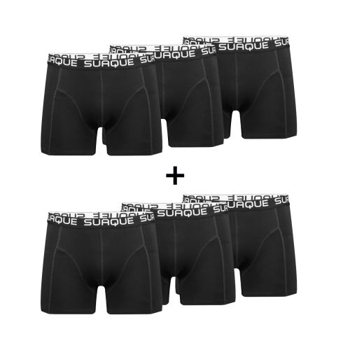 Suaque Heren Boxershorts 3+3 6pack Zwart