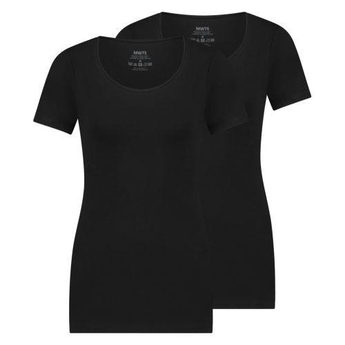 MWTS Dames T-shirt ronde hals zwart 2-Pack