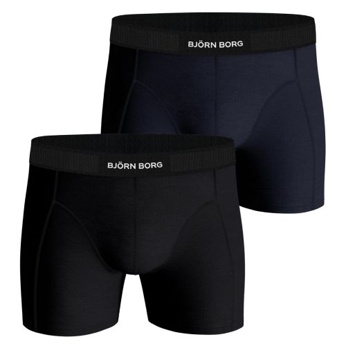 Bjorn Borg Heren Boxershorts 2Pack Premium Cotton Stretch Black Navy MP004