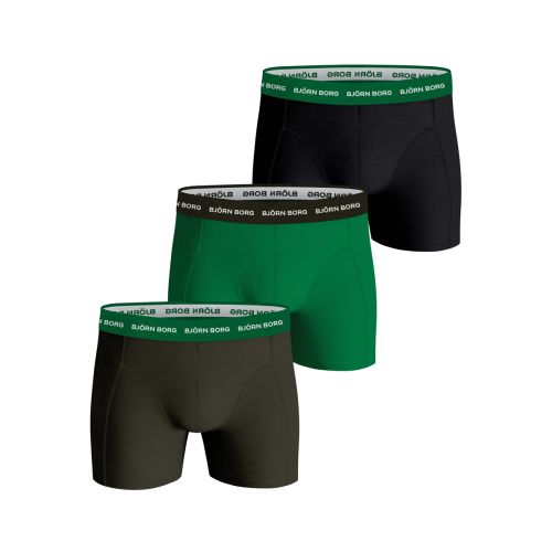 Bjorn Borg Heren Boxershort 3Pack Cotton Stretch Black Green MP001
