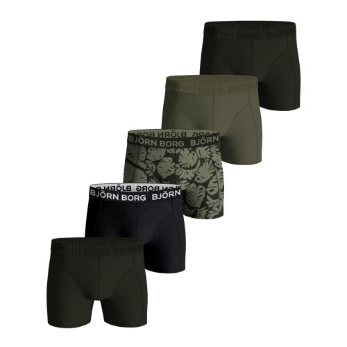 Bjorn Borg Heren Boxershort 5Pack Cotton Stretch Leaves MP005