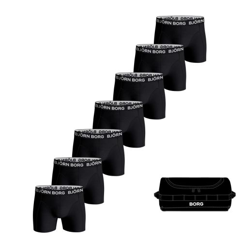 Bjorn Borg Heren Boxershort 7Pack Cotton Stretch Black Bag MP002