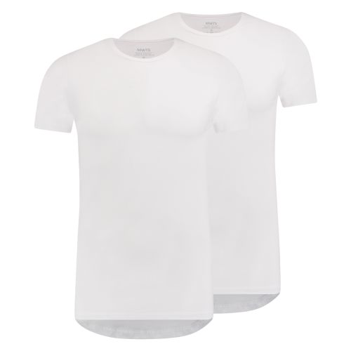 MWTS Heren T-shirt ronde hals Slim fit 2-Pack Wit