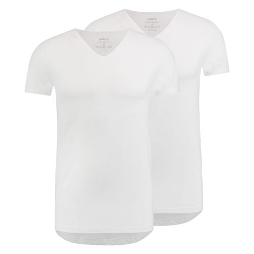 MWTS Heren T-shirt V-hals Slim fit 2-Pack Wit