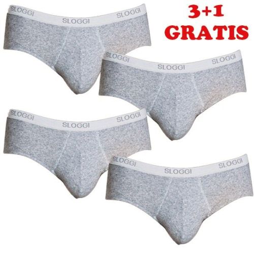 Sloggi Men Basic Midi Grijs 4Pack, 3+1 gratis