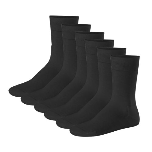 Gino Santi Relax Cotton Sokken Zwart 3+3 6Pack
