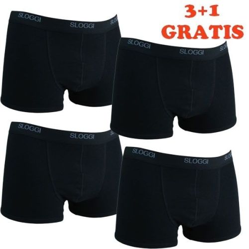 Sloggi Men Basic Short Zwart 4Pack, 3+1 gratis