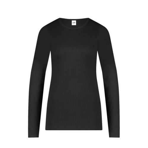 Ten Cate Dames Dames Rib T-Shirt Longsleeve Zwart