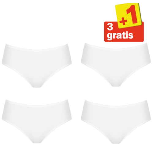 Sloggi Feel Sensational Midi 4 pack Wit 3+1 Gratis