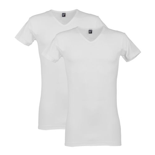 Alan Red V-Shirt Oklahoma Long 2Pack White