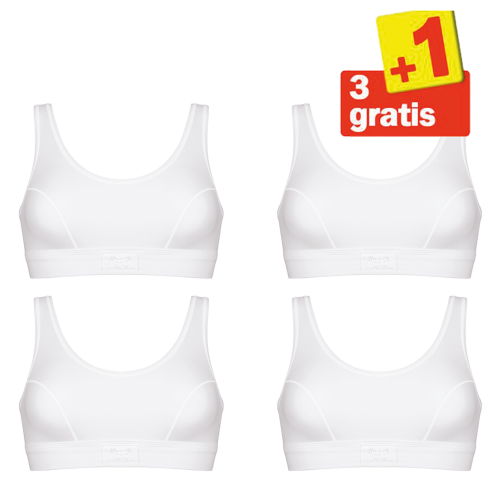 Sloggi Double Comfort Top 4 pack Wit 3+1 Gratis