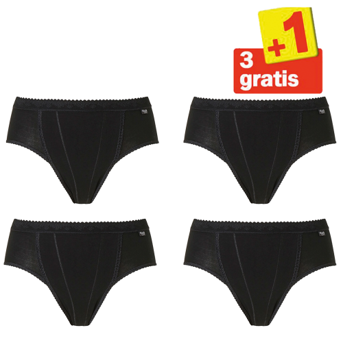 Sloggi Control Tai 4 pack Zwart 3+1 Gratis