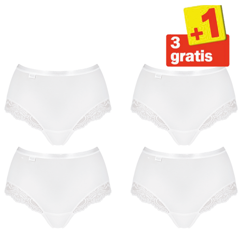 Sloggi Romance Maxi Slip 4 pack Wit 3+1 Gratis