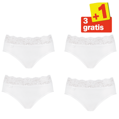 Sloggi Romance Midi Slip 4 pack Wit 3+1 Gratis