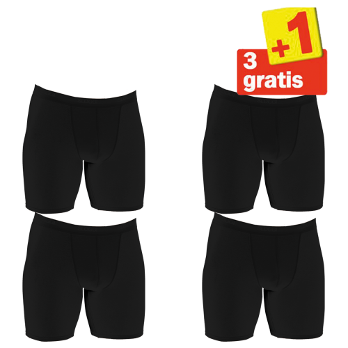 Sloggi Men basic Long Boxershort 4 pack Zwart 3+1 Gratis
