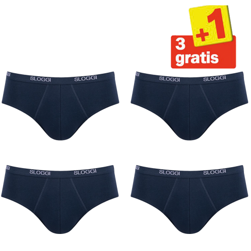 Sloggi Men Basic Midi 4 pack Donkerblauw 3+1 Gratis