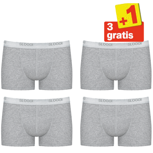 Sloggi Men Basic Short 4pack Grijs 3+1 Gratis