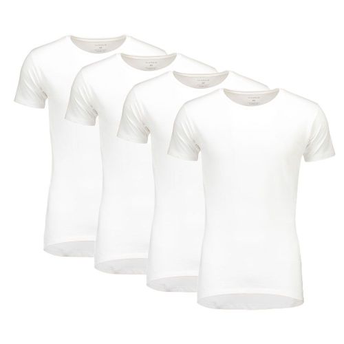 Suaque Long T-Shirt Round Neck Slim-fit 4Pack Wit