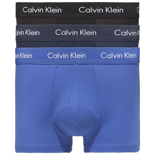 Calvin Klein Ondergoed 3Pack Blauw Zwart Low Rise Trunk