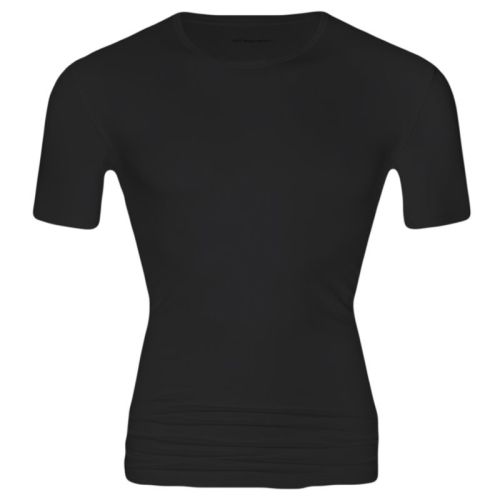 MEY Heren T-Shirt Crew Neck Zwart Dry Cotton 46002