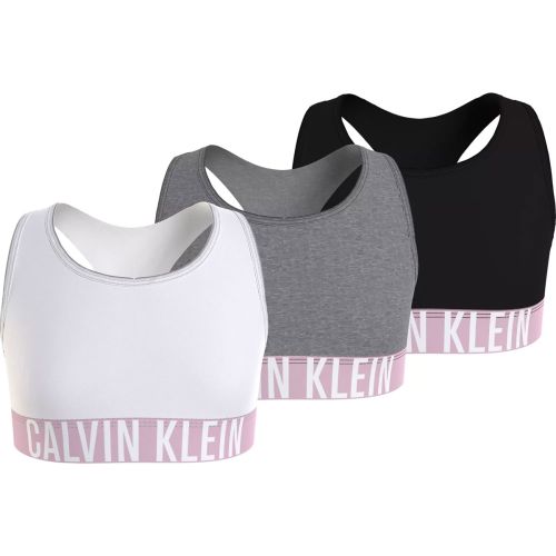 Calvin Klein Meisjen 3PK BRALETTE PWHITE/GREHTHR/PBLACK