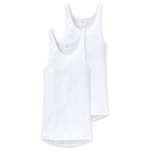 SCHIESSER Heren Singlet Original Classic Dubbel rib 2Pack Wit