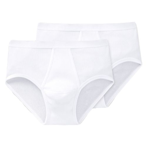 SCHIESSER Heren Sports Brief Original Classic Dubbel rib 2Pack Wit