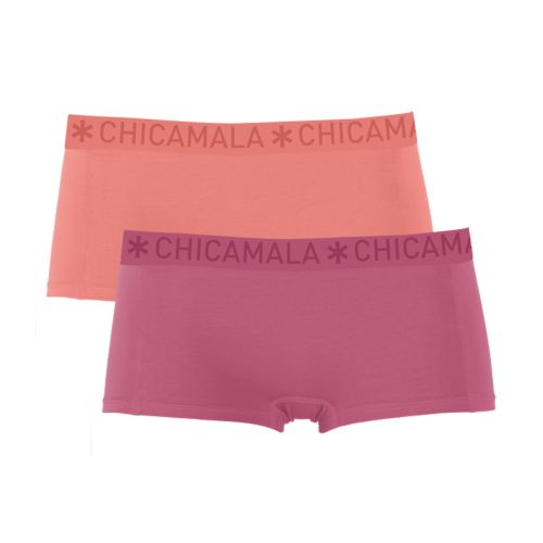 MuchachoMalo Dames Short 2Pack Solid Purple Orange 25