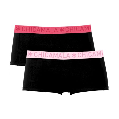 ChicaMala Meisjes Short 2Pack SOLID Black Pink 26J